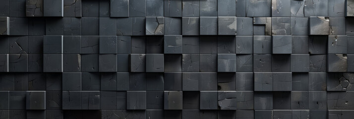 a black tiled background against a black wall, generative AI