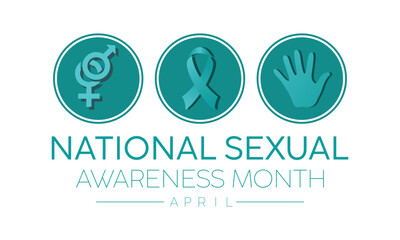 National Sexual Assault Awareness Month Observed every year of April, Vector banner, flyer, poster and social medial template design.