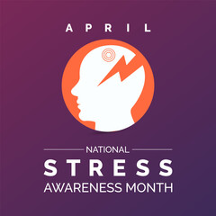 National Stress Awareness Day Observed every year of April 16 and November 6, Vector banner, flyer, poster and social medial template design.