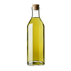 A blank glass olive oil bottle isolated on transparent background, png