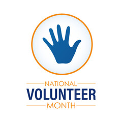 National Volunteer Month celebrated every year of April, Vector banner, flyer, poster and social medial template design.