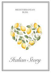 Italian Lemon Poster. Citrus Wall Art. - 749738706