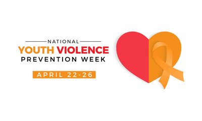National Youth Violence Prevention Week Observed every year of April 22 to April 26, Vector banner, flyer, poster and social medial template design.