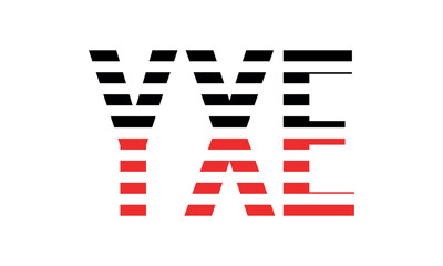 YXE three initial letter iconic line negative space minimal logo design vector template. monogram, abstract, wordmark, business, typography, minimalist, brand, company, flat, modern, unique, simple