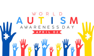 National Autism Awareness Month Observed every year of April, Vector banner, flyer, poster and social medial template design.