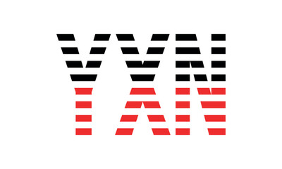 YXN three initial letter iconic line negative space minimal logo design vector template. monogram, abstract, wordmark, business, typography, minimalist, brand, company, flat, modern, unique, simple