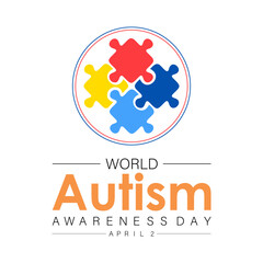 National Autism Awareness Month Observed every year of April, Vector banner, flyer, poster and social medial template design.