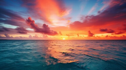 Picturesque Beautiful Colorful Seascape at sunset. Golden Hour, Nature, Ocean, Summer, Travel concepts.