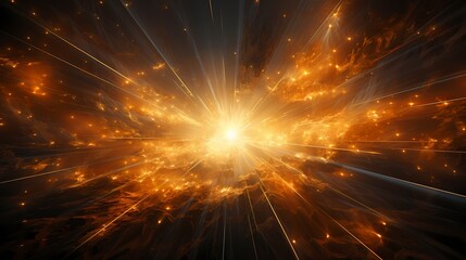 A radiant sunburst of golden rays emanating from the center