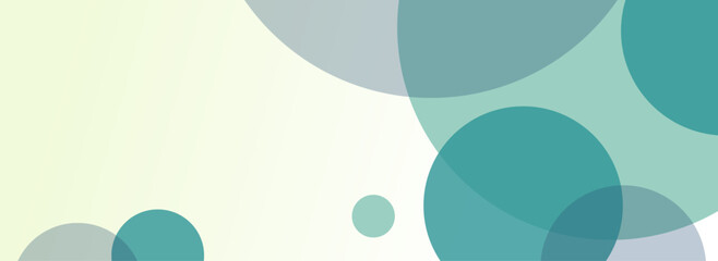 ビジネスバナー向け明るいグリーンの円形をランダムに並べたグラーデーションカラー背景のベクター画像イラスト