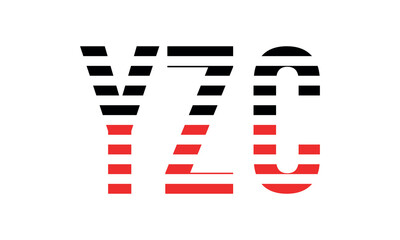 YZC three initial letter iconic line negative space minimal logo design vector template. monogram, abstract, wordmark, business, typography, minimalist, brand, company, flat, modern, unique, simple