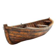 Magnificent Wooden Rowboat isolated on white background