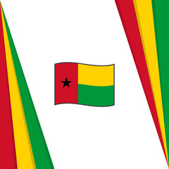 Guinea-Bissau Flag Abstract Background Design Template. Guinea-Bissau Independence Day Banner Social Media Post. Guinea-Bissau Flag