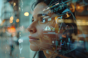 A woman using a chatbot to obtain information about the future of work and employment