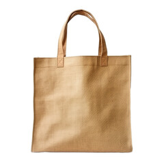 A blank jute tote bag isolated on transparent background, png