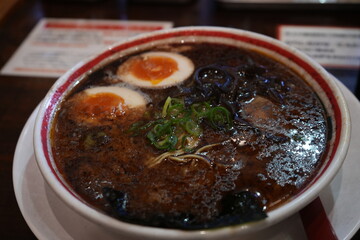 Japanese Food, Tonkotsu Ramen Noodles in Japan - 日本 九州 とんこつラーメン