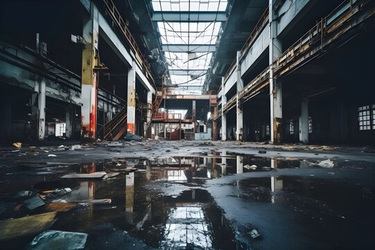 Urban Exploration: A gritty shot of an abandoned building or industrial site, showcasing the beauty in decay and the allure of urban exploration.

