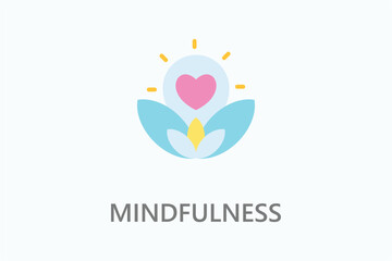 Mindfulness icon or logo sign symbol vector illustration