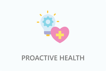 Fototapeta premium Proactive Health icon or logo sign symbol vector illustration