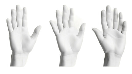Hand Gestures Set isolated on white background or png transparent background.