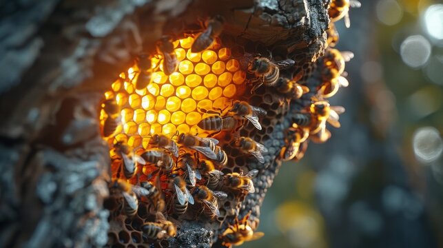 bee hive on a tree