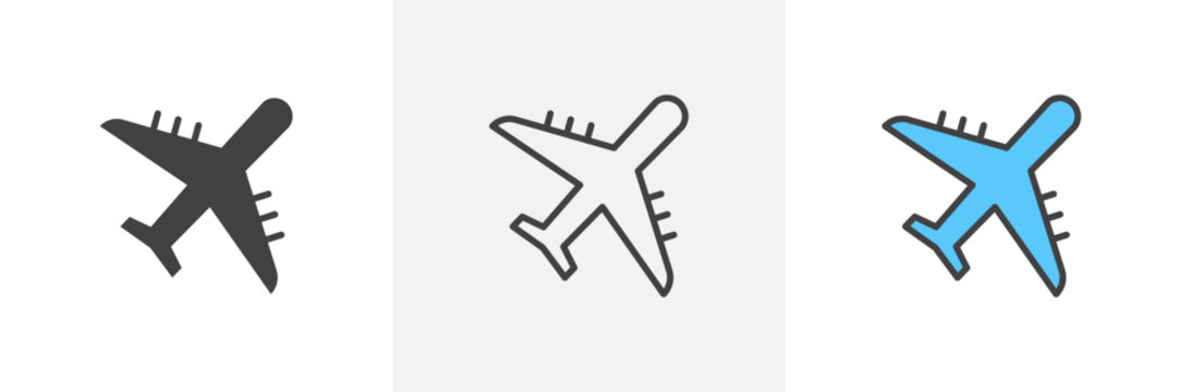 Airplane Isolated Line Icon Style Design. Simple Vector Illustration