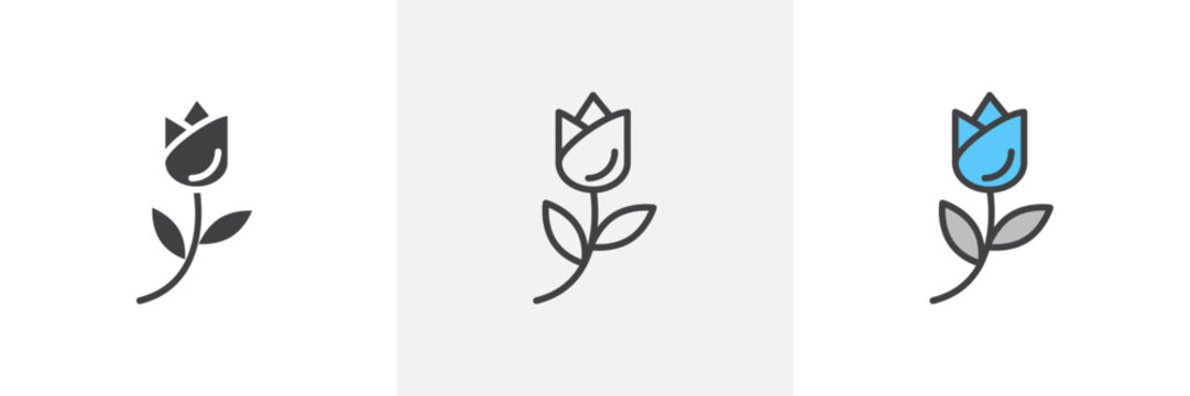 Rose Isolated Line Icon Style Design. Simple Vector Illustration