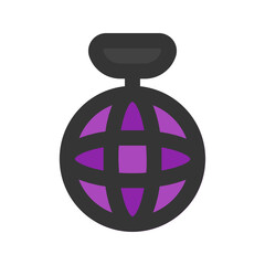 disco ball outline color icon