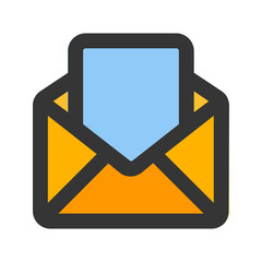 open mail outline color icon