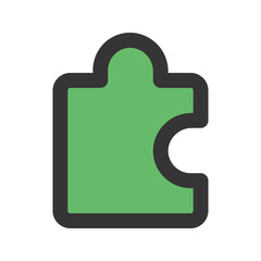 puzzle outline color icon