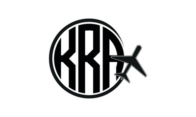 KRA three initial letter circle tour & travel agency logo design vector template. hajj Umrah agency, abstract, wordmark, business, monogram, minimalist, brand, company, flat, tourism agency, tourist - obrazy, fototapety, plakaty