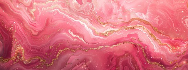 Pink background texture pattern marble gold watercolor abstract wallpaper light. Background stone pink texture pattern marble white paint glitter art seamless liquid agate top rose color print pastel. - obrazy, fototapety, plakaty