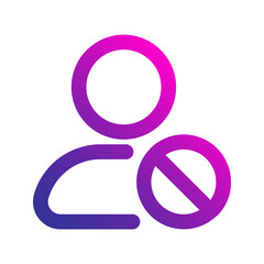 Obraz premium block user gradient icon