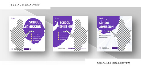 Education School admission social media post banner design template