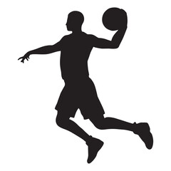 basketball silhouette vector isolated black on white background