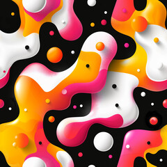 A colorful seamless abstract pattern with a black background - 749752169