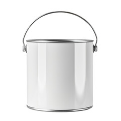A blank metal paint can isolated on transparent background, png