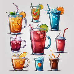 Cute Drink Cartoon Design Very Cool