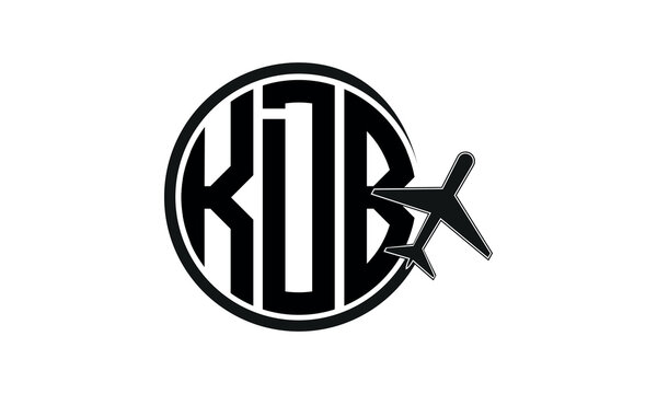 KDB three initial letter circle tour & travel agency logo design vector template. hajj Umrah agency, abstract, wordmark, business, monogram, minimalist, brand, company, flat, tourism agency, tourist