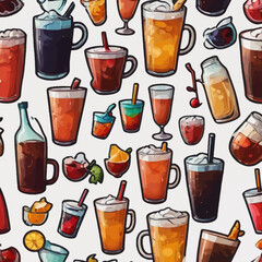 Cute Drink Cartoon Design Very Cool