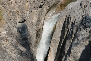 Waterfall In The Canyon, Jasper National Park, Alberta