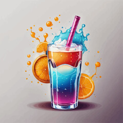 Cute Drink Cartoon Design Very Cool
