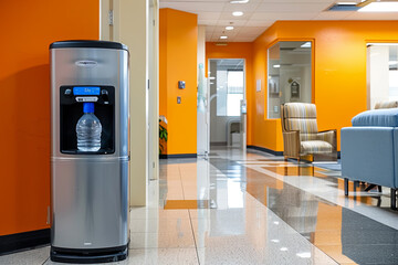 An office water cooler