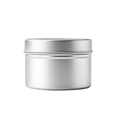 A blank metal spice tin isolated on transparent background, png