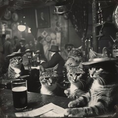 Speakeasy Whiskers: Jazz Cats in a Vintage Club
