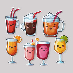 Cute Drink Cartoon Design Very Cool
