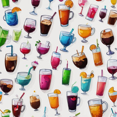 Cute Drink Cartoon Design Very Cool