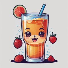 Cute Drink Cartoon Design Very Cool