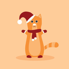 Vector-set-of-cute-orange-short-hair-tabby-cat-characters-in-different-action-poses-isolated-on-white-background.