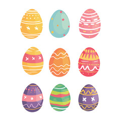 set of easter eggs vector